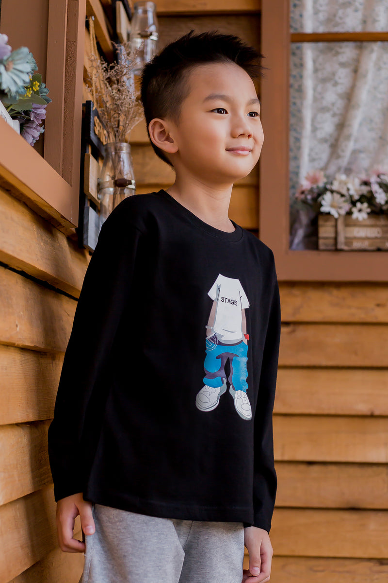 Kid Body Long Tee - Black