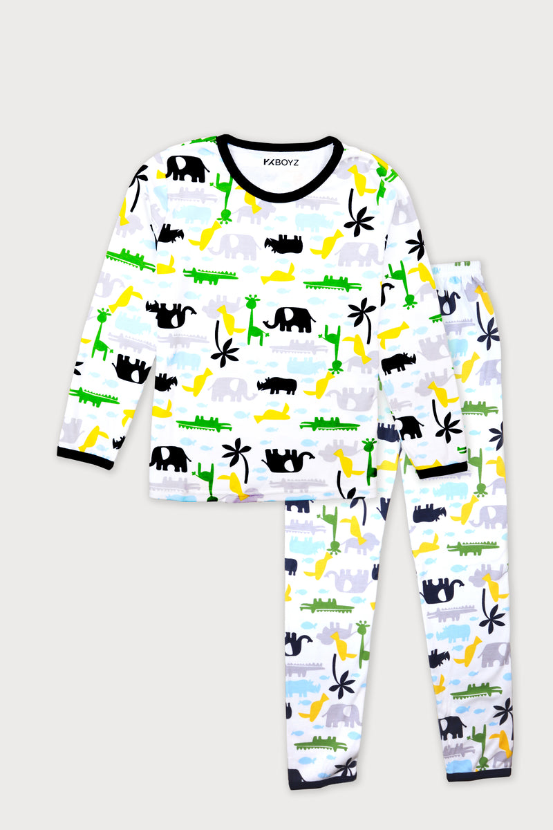 Giraffe Pyjamas - White