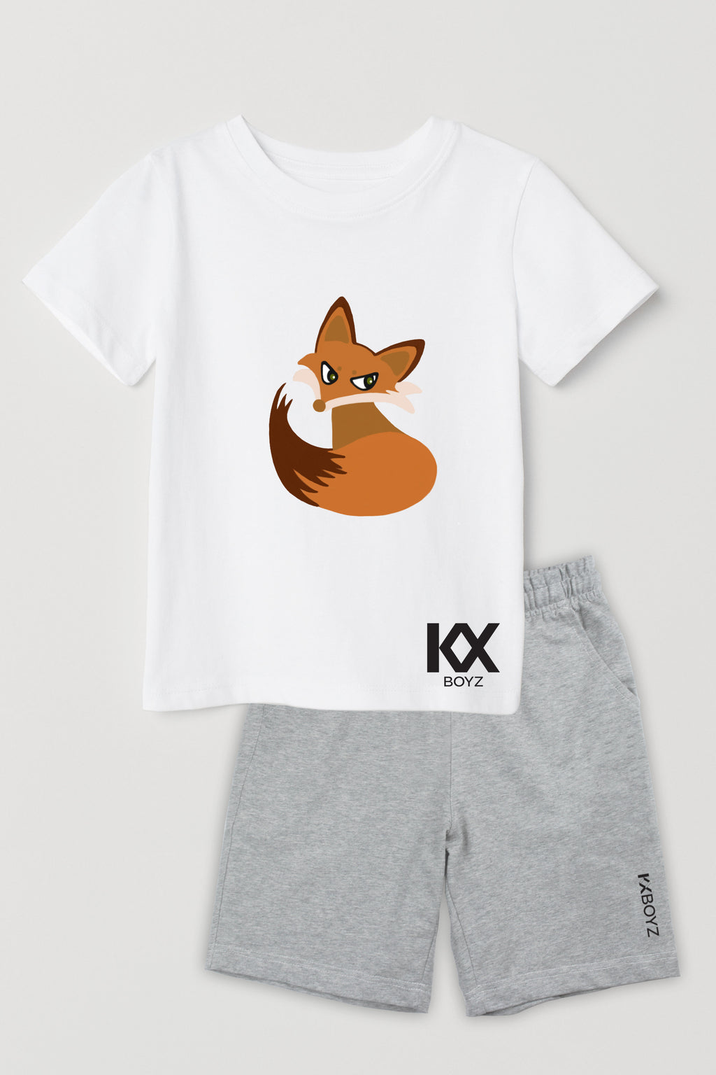 Fox T-Shirt & Grey Shorts Combo