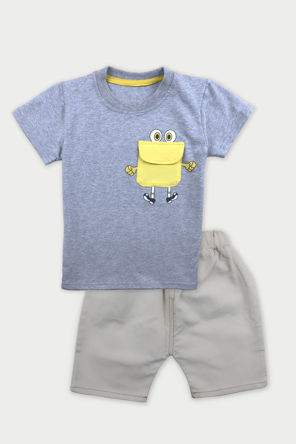 Frog pocket T-Shirt set - Grey