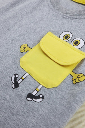 Frog pocket T-Shirt set - Grey