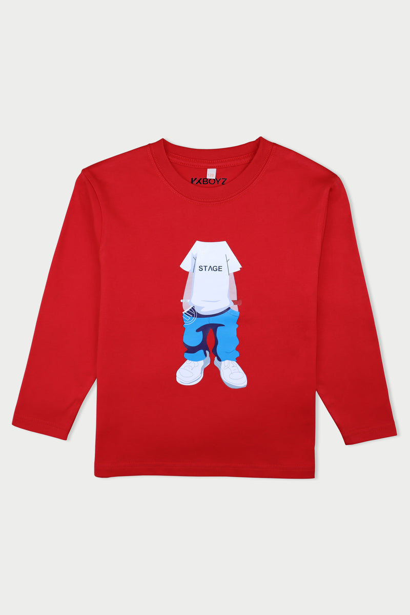 Kid Body Long Tee - Red