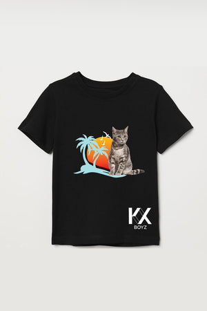 Summer Cat Tee - Black