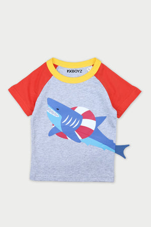 3D Shark T-Shirt - Grey